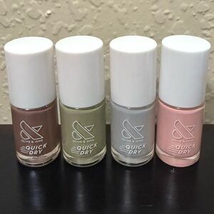 OLIVE & JUNE Quick Dry Nail Lacquer 4pc Bundle, NEW